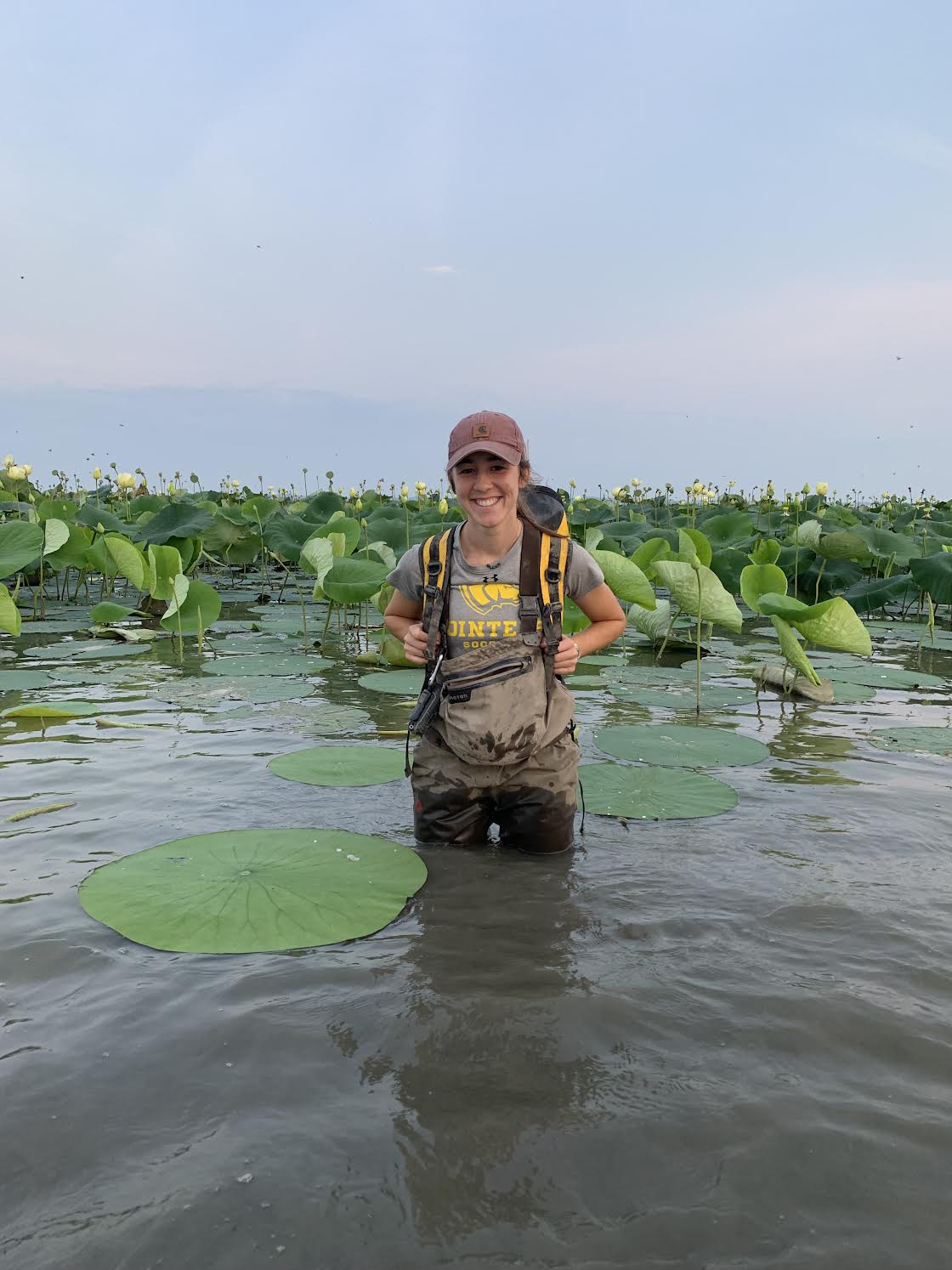 Nora Hargett Standing in Lilly Pond