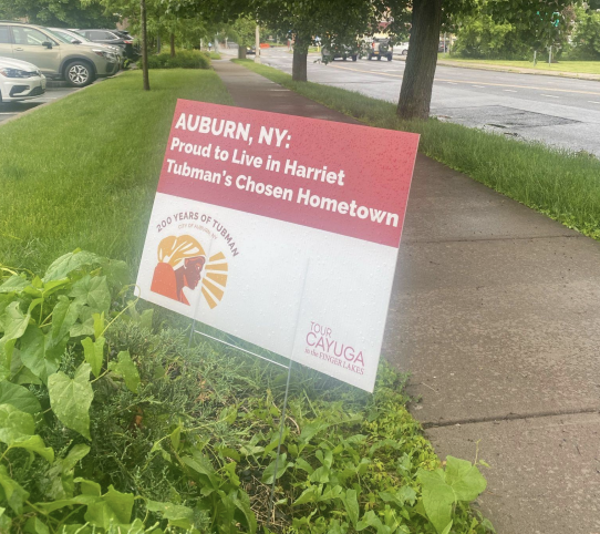 Tour Cayuga Harriet Tubman's hometown yard sign