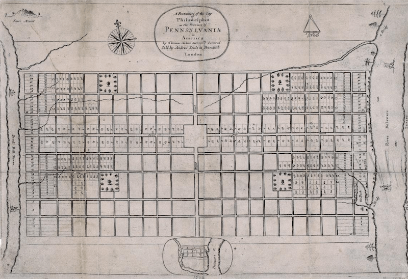1683 plan of Philadelphia