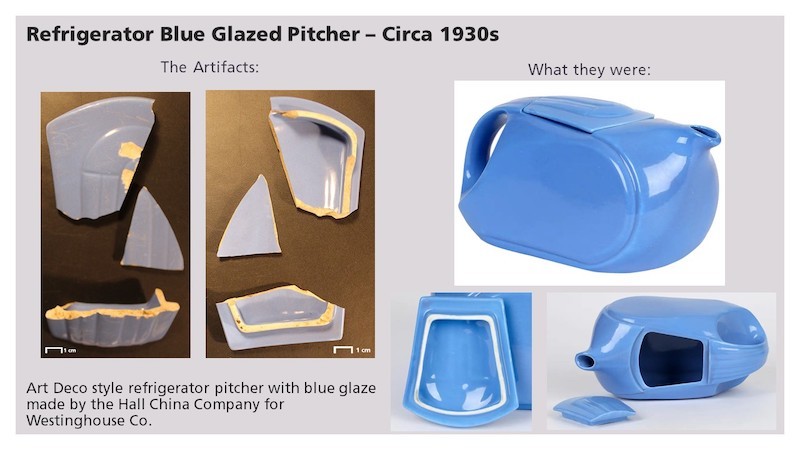 archeological refrigerator blue glazed pitcher finds from 1930s
