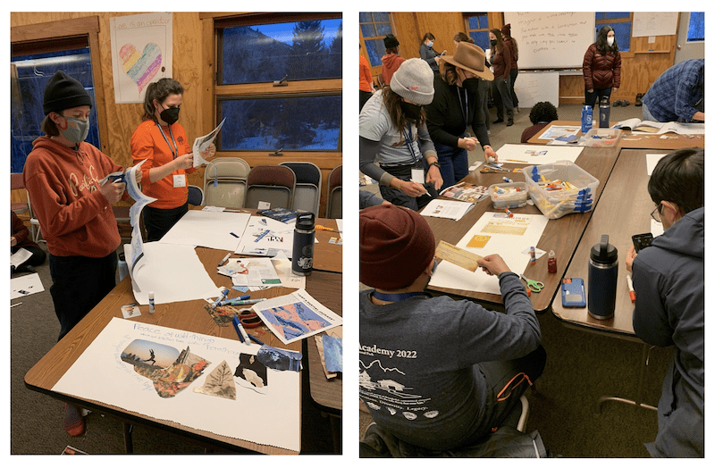 Academy Members creating art and connecting their morning reflection with the connections they’d made that day