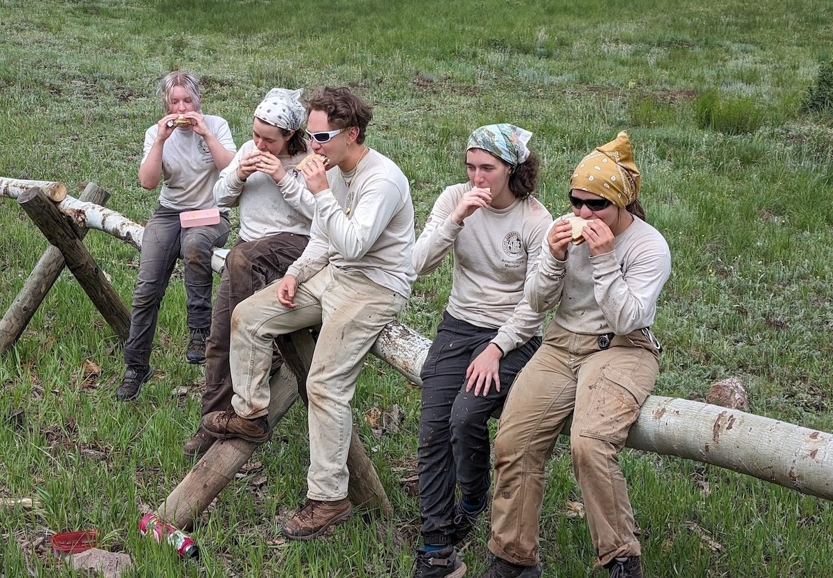 Crew taking lunch break