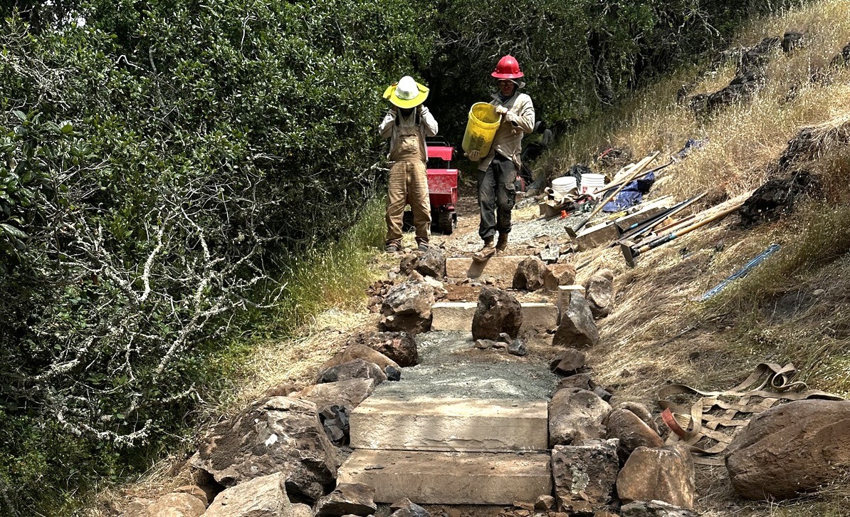 ACE members working on a trail