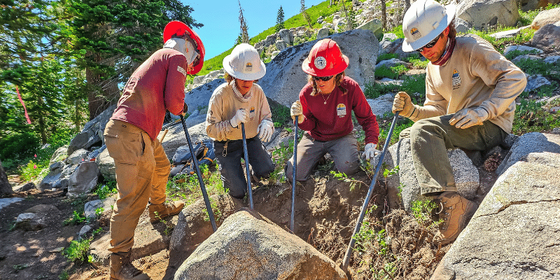 More Than a Trail article image 1 ACE crew working on a trail